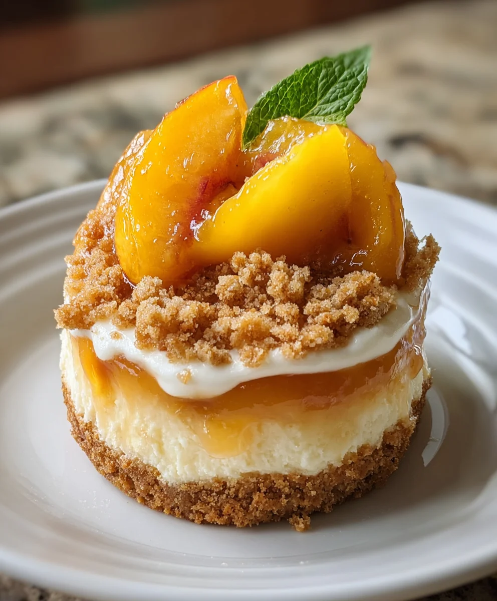 Stuffed Peach Cobbler Mini Cheesecakes: Pure Bliss Bites!