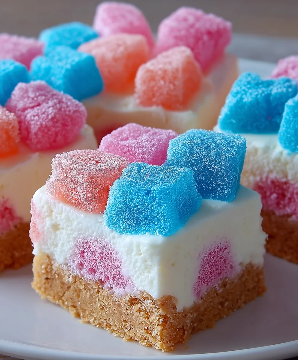 Gummy Cotton Candy Cheesecake Bites: Fun & Easy Recipe!