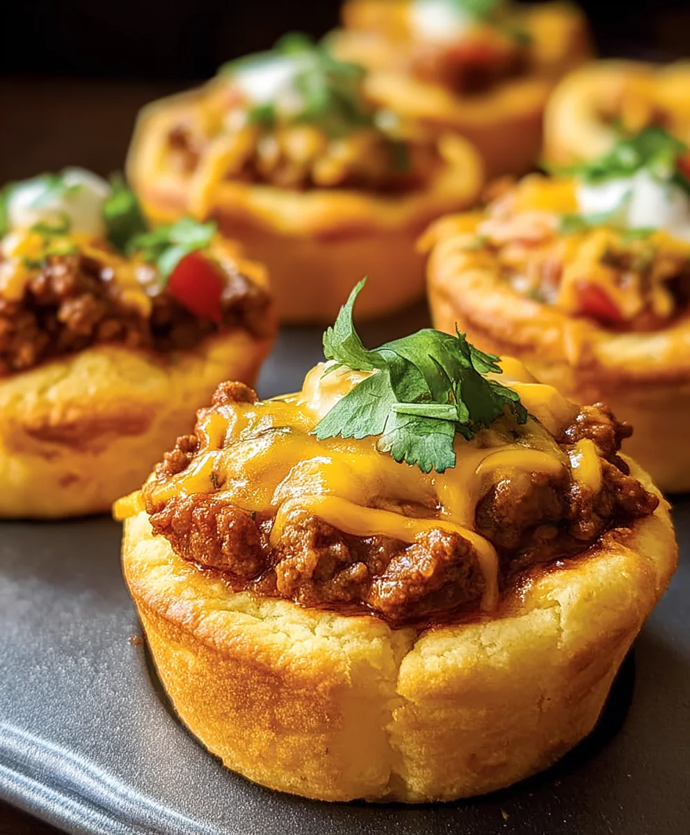 Easy Beef Taco Biscuit Cups