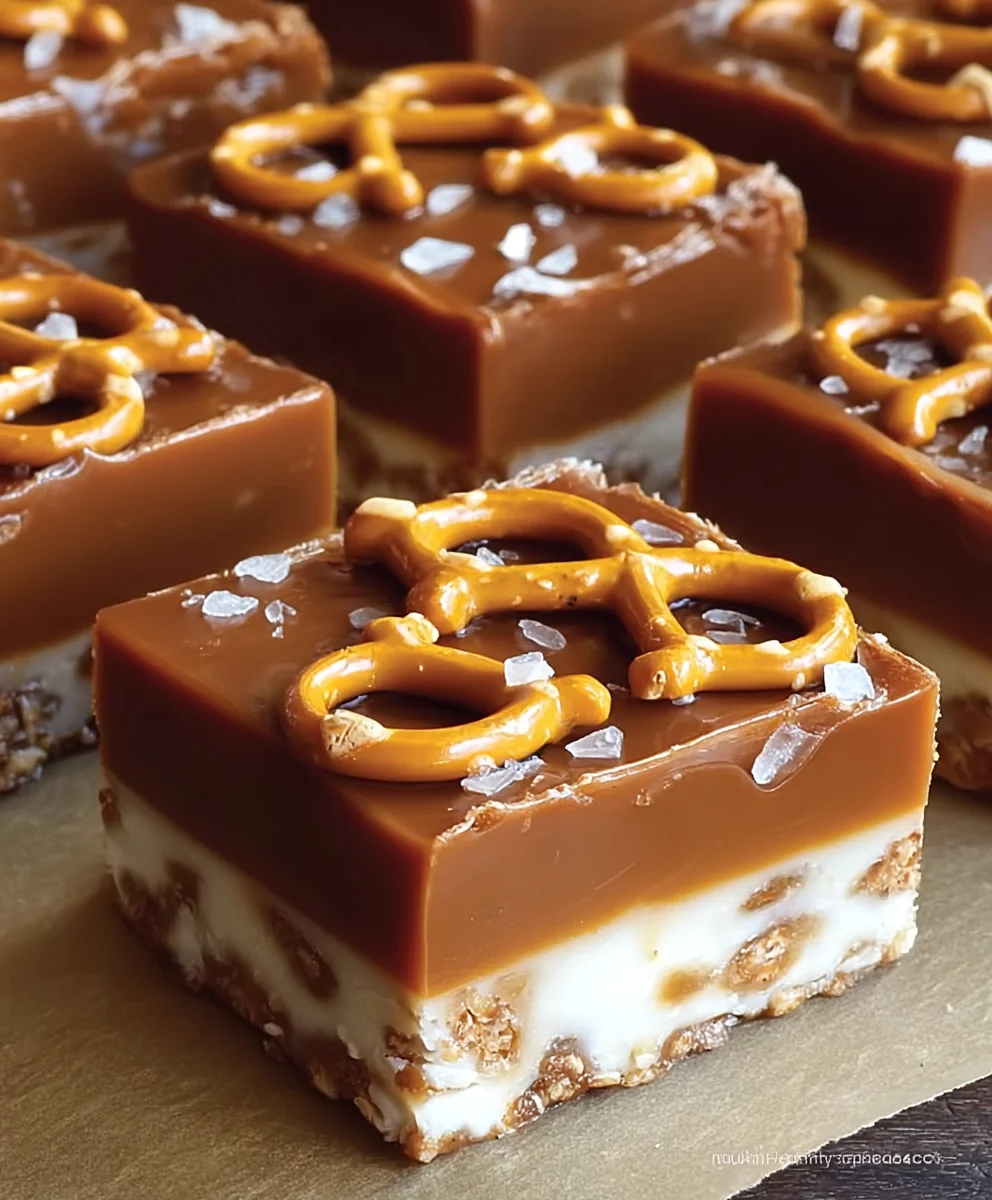 No Bake Caramel Pretzel Crack Bars