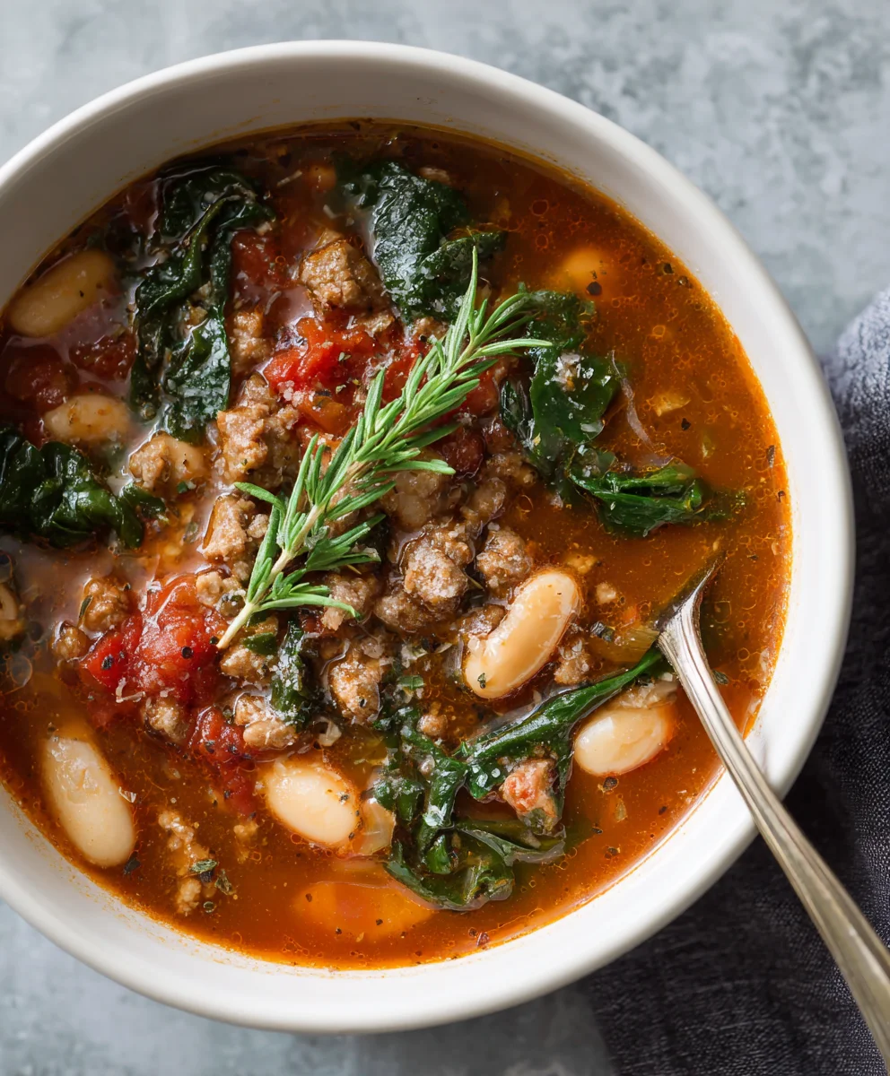 Hearty Italian Beef Sausage Bean Soup – Easy Recipe!