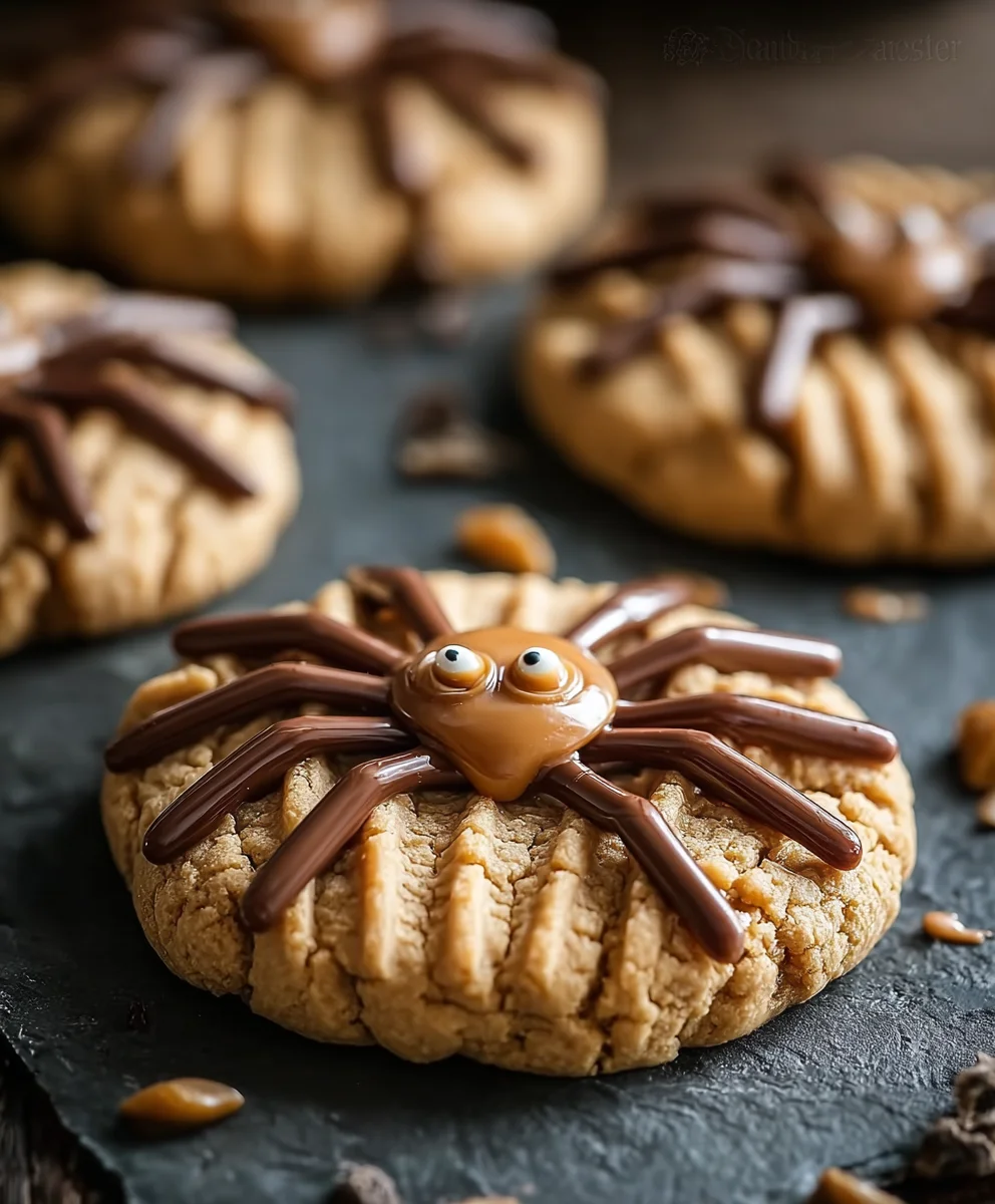 Peanut Butter Spider Cookies for Halloween