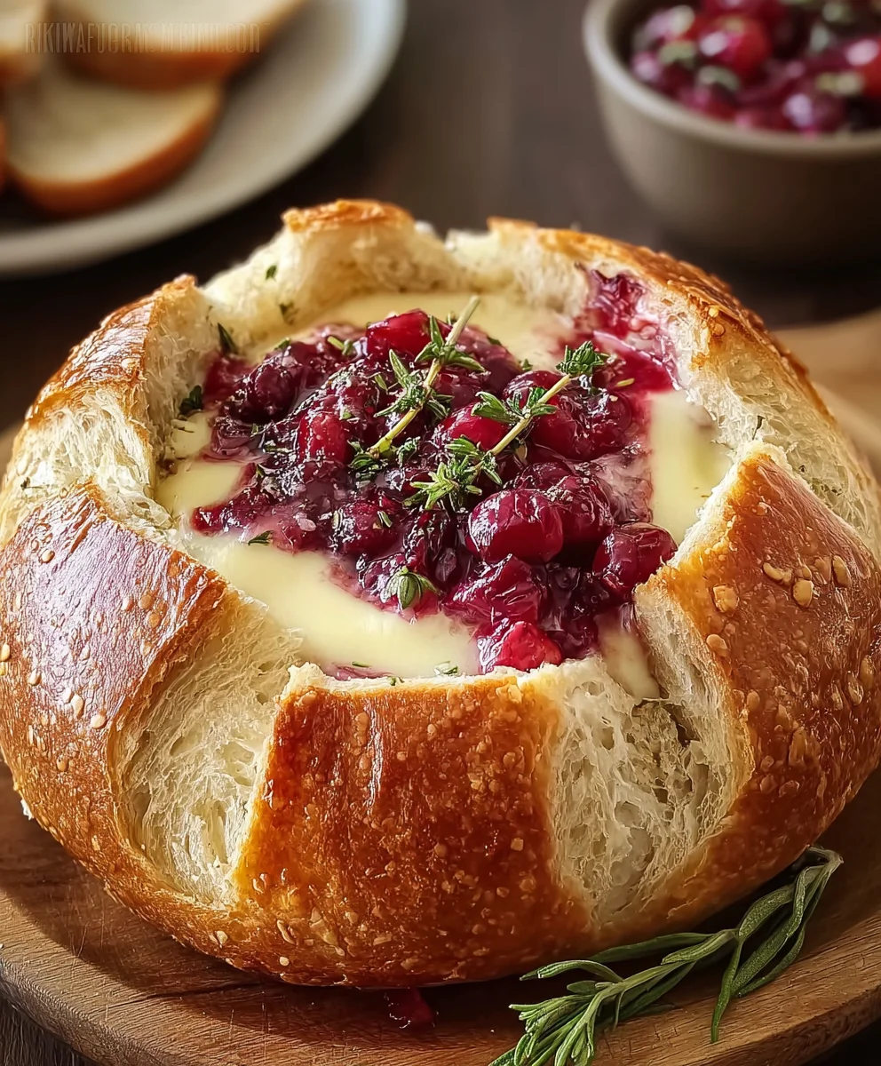 Cranberry Baked Brie Bread Bowl
