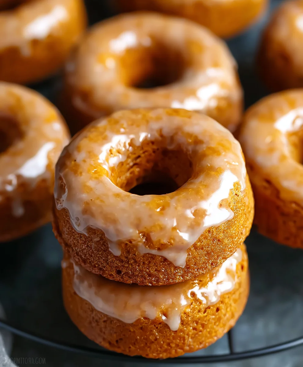 Baked Pumpkin Donuts Maple Glaze