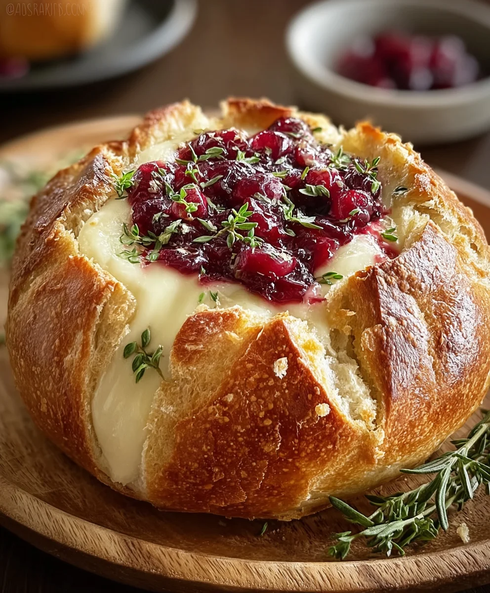Cranberry Baked Brie Bread Bowl – Perfect Holiday Appetizer