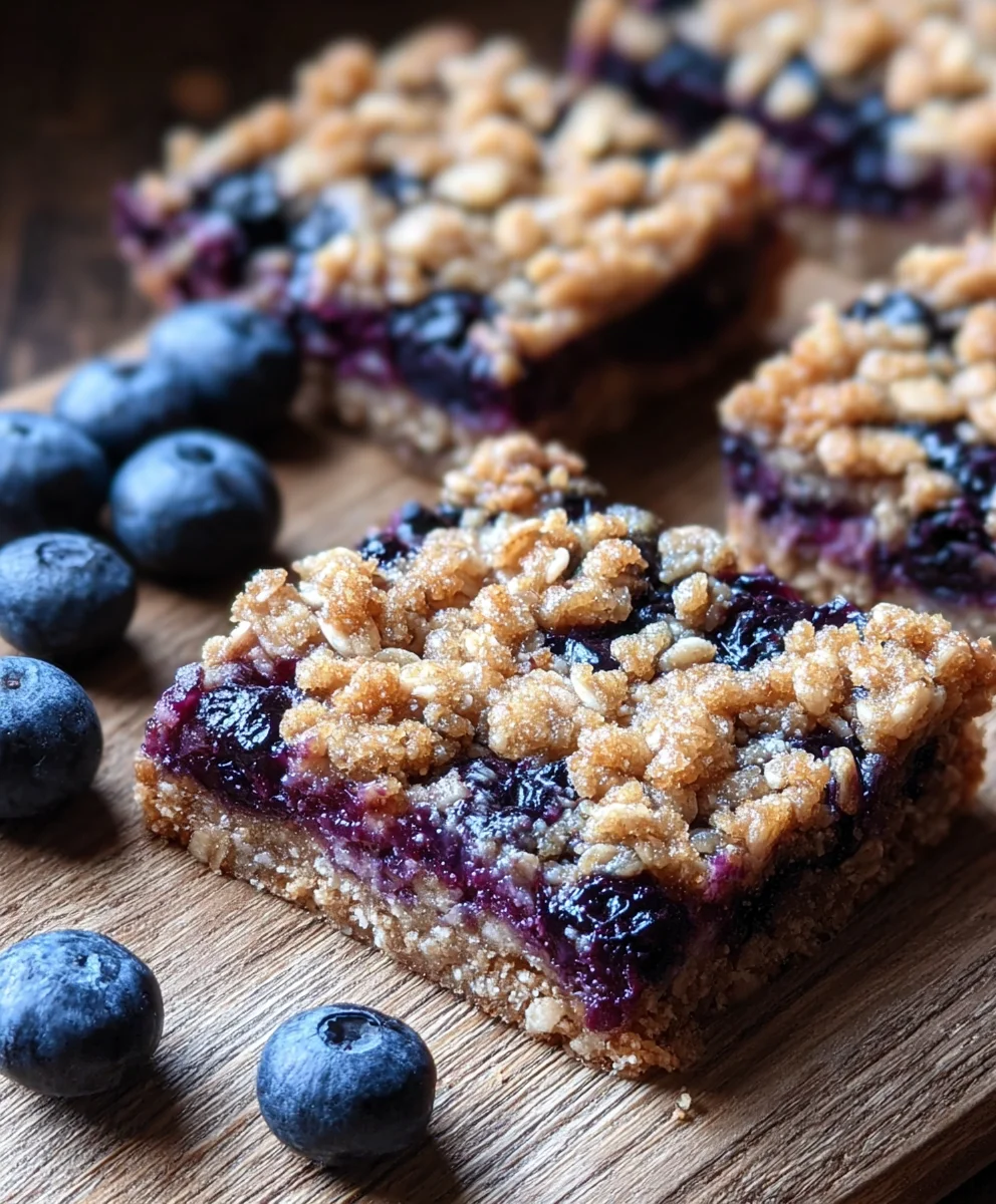 Healthy Breakfast Blueberry Oatmeal Crumble Bars