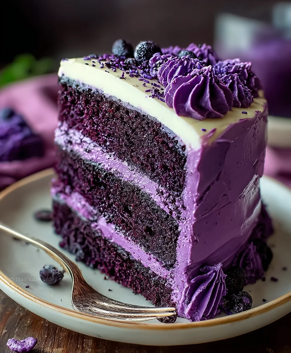 Purple Velvet Cake White Chocolate Frosting