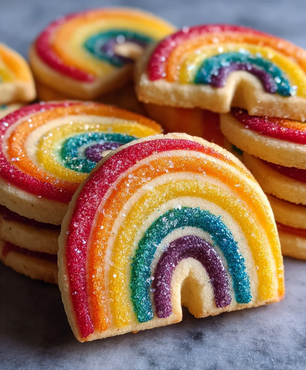Piped Rainbow Shortbread Cookies Recipe - Fun & Colorful!