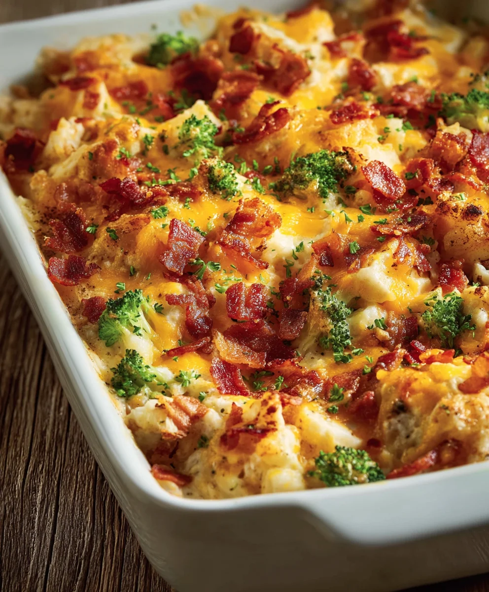 Ultimate Chicken Beef Bacon Ranch Casserole Recipe