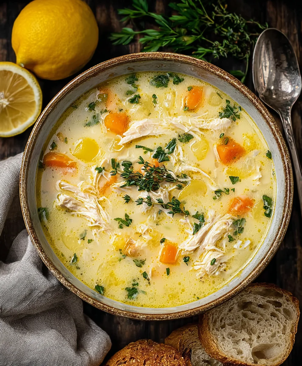 Avgolemono Lemon Chicken Soup: Creamy, Tangy Comfort!