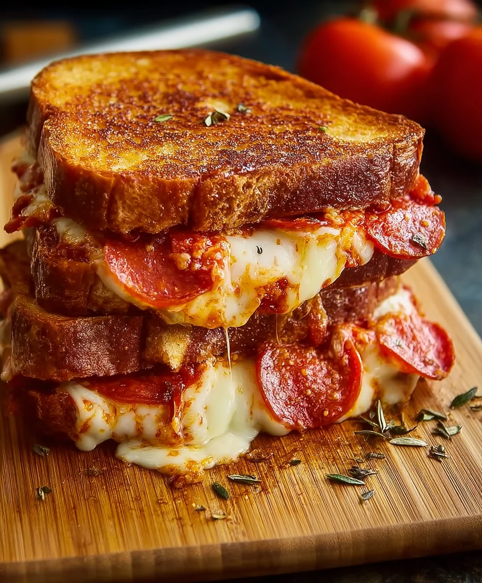 Beef Pepperoni Pizza Grilled Cheese