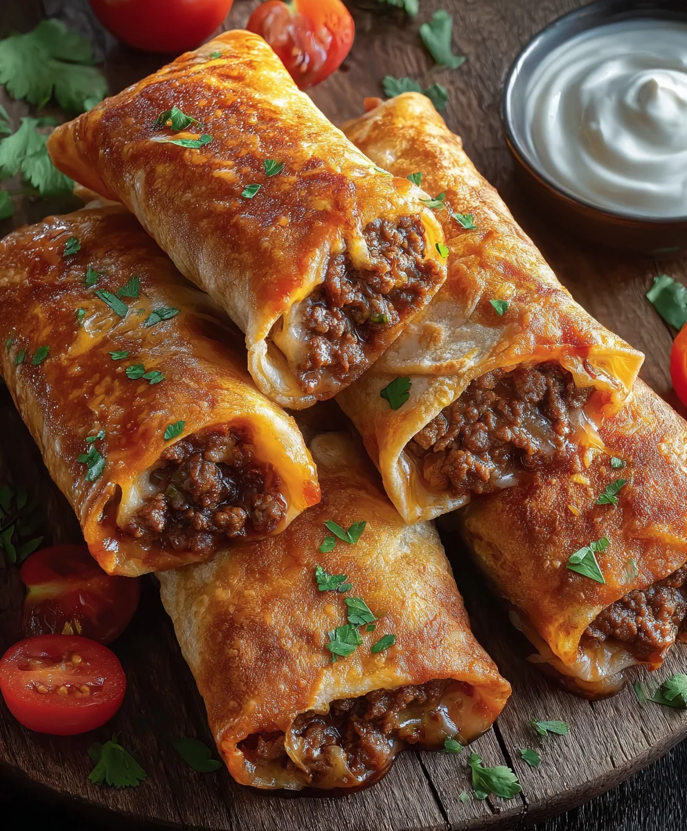 Crispy Beef Cheese Chimichangas Recipe - Easy & Delicious!