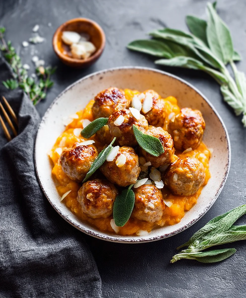 Turkey Meatballs In Pumpkin Sage Sauce