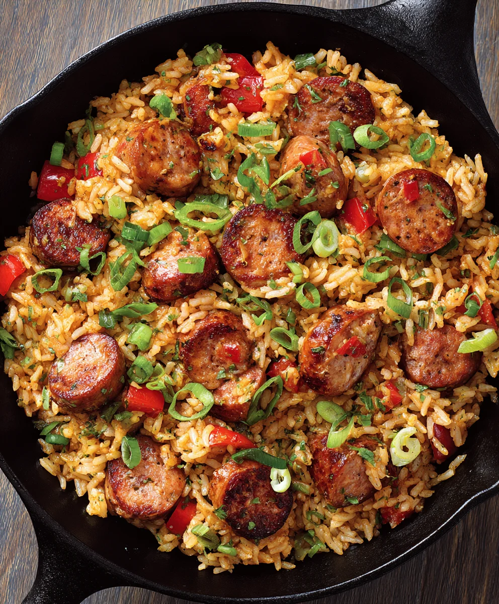 Cajun Beef Sausage & Rice Skillet – Easy One-Pan Meal