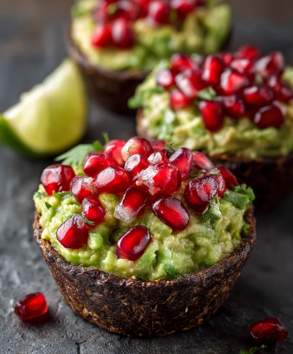 Pomegranate Jeweled Guacamole Cups