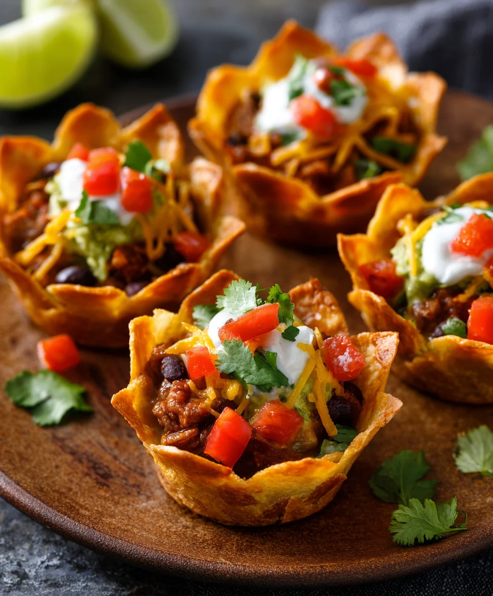 Easy Beef Taco Cups