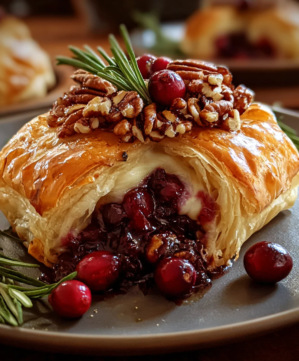 Cranberry Pecan Brie In Flaky Puff Pastry