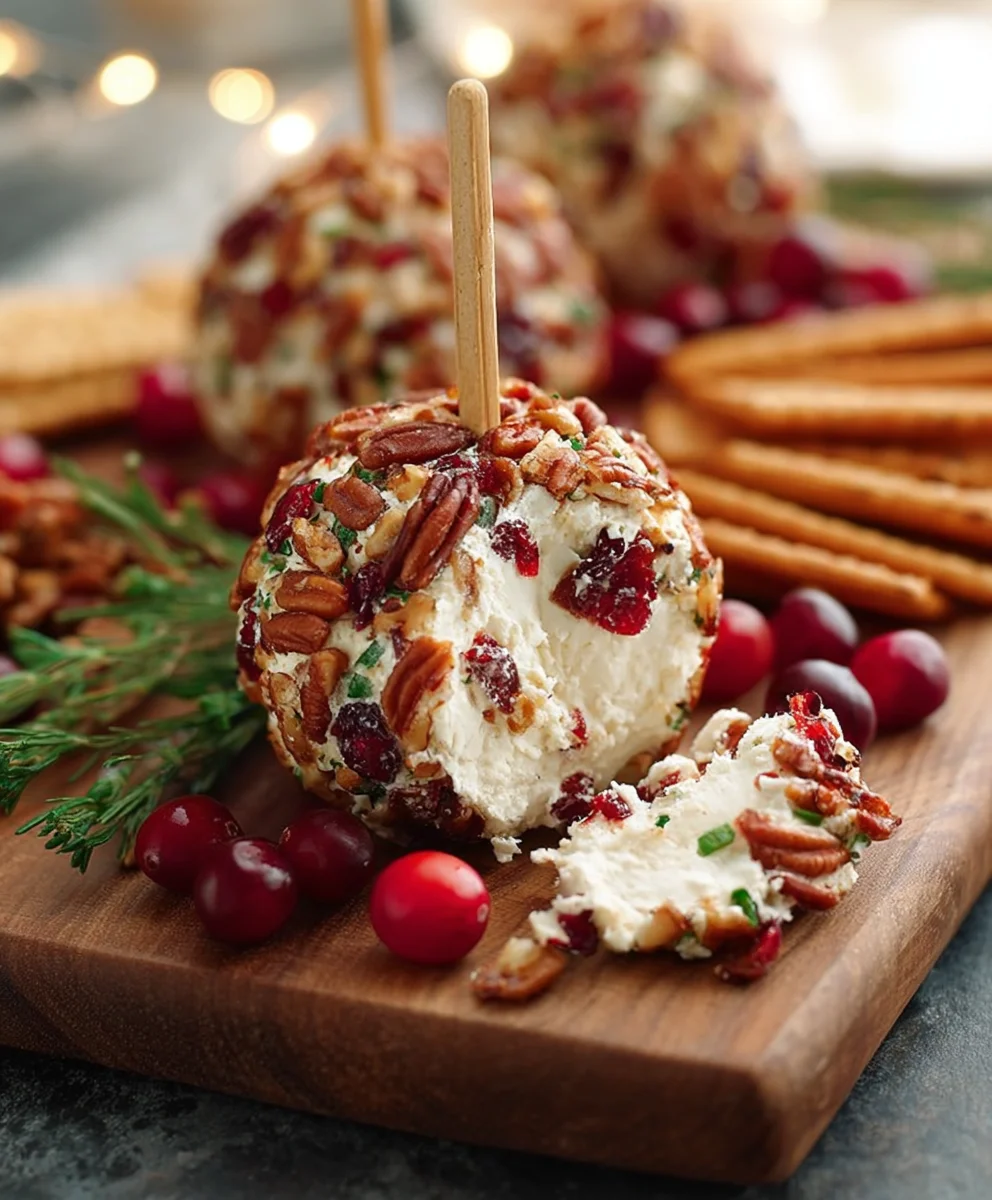 Festive Cranberry Pecan Cheese Ball: Holiday Party Recipe