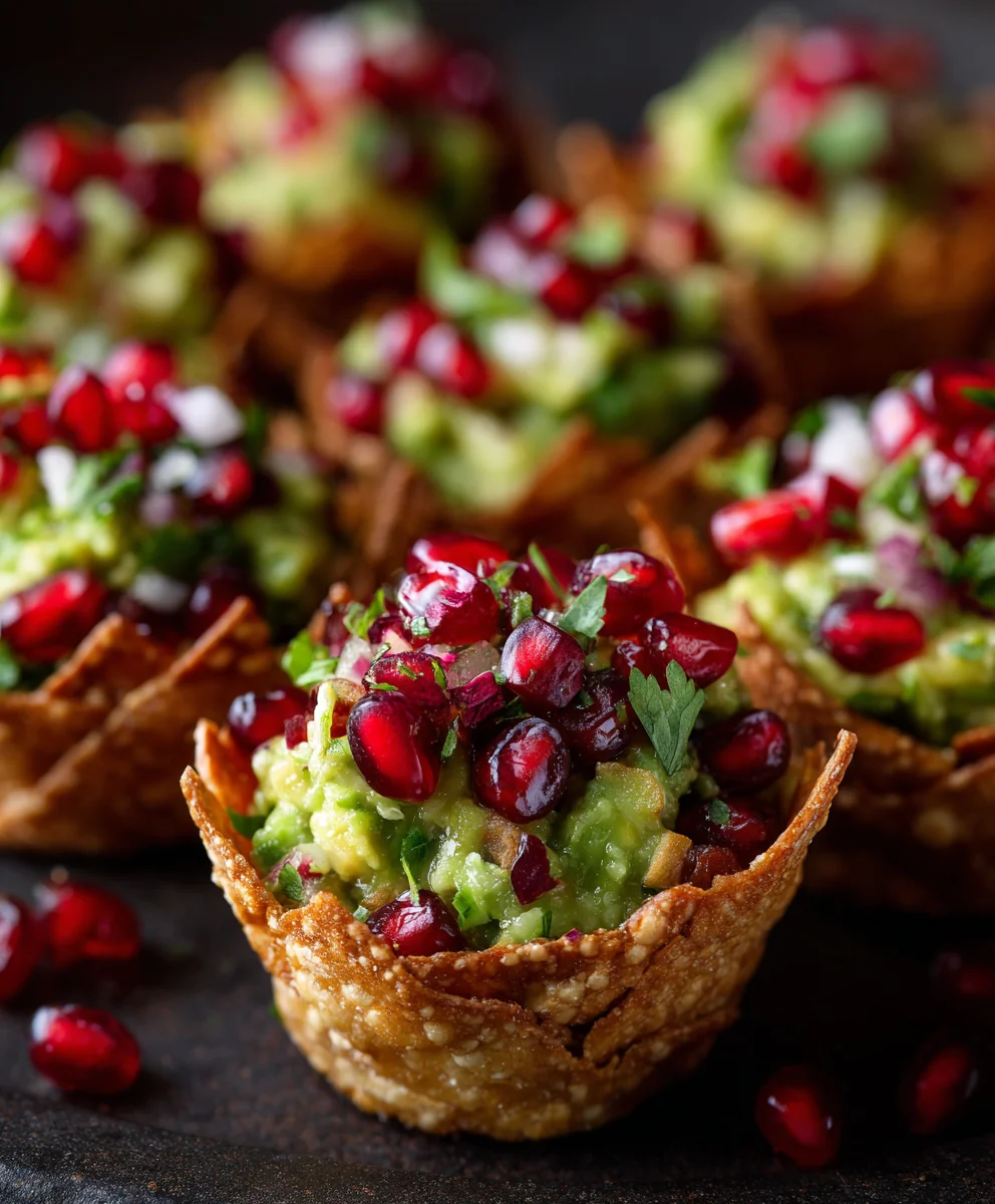 Pomegranate Guacamole Cups: Jewel-Toned Appetizer Delight