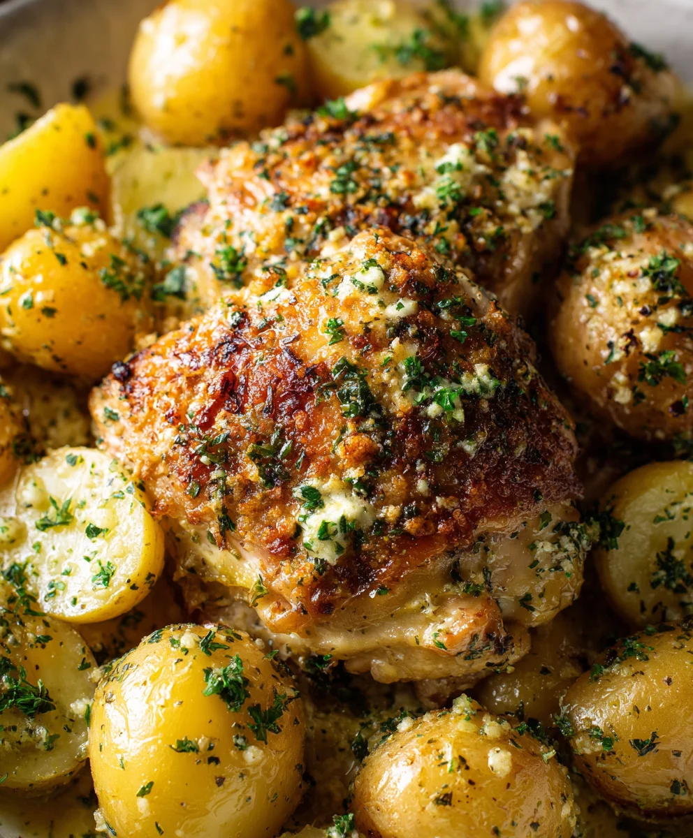 Ultimate Garlic Parmesan Crockpot Chicken & Potatoes
