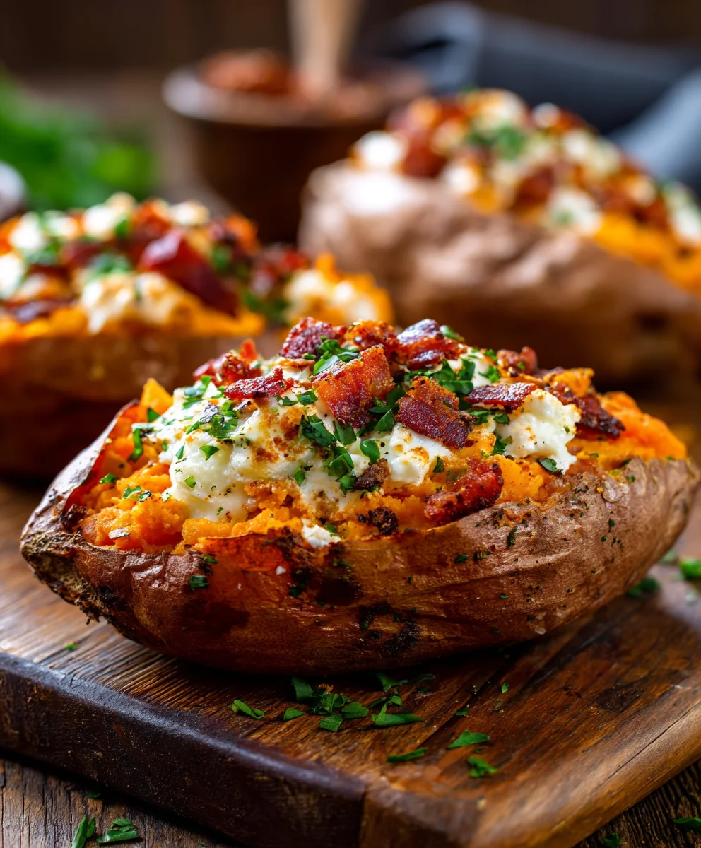 Ultimate Double Baked Loaded Sweet Potatoes: A Flavor Explosion!