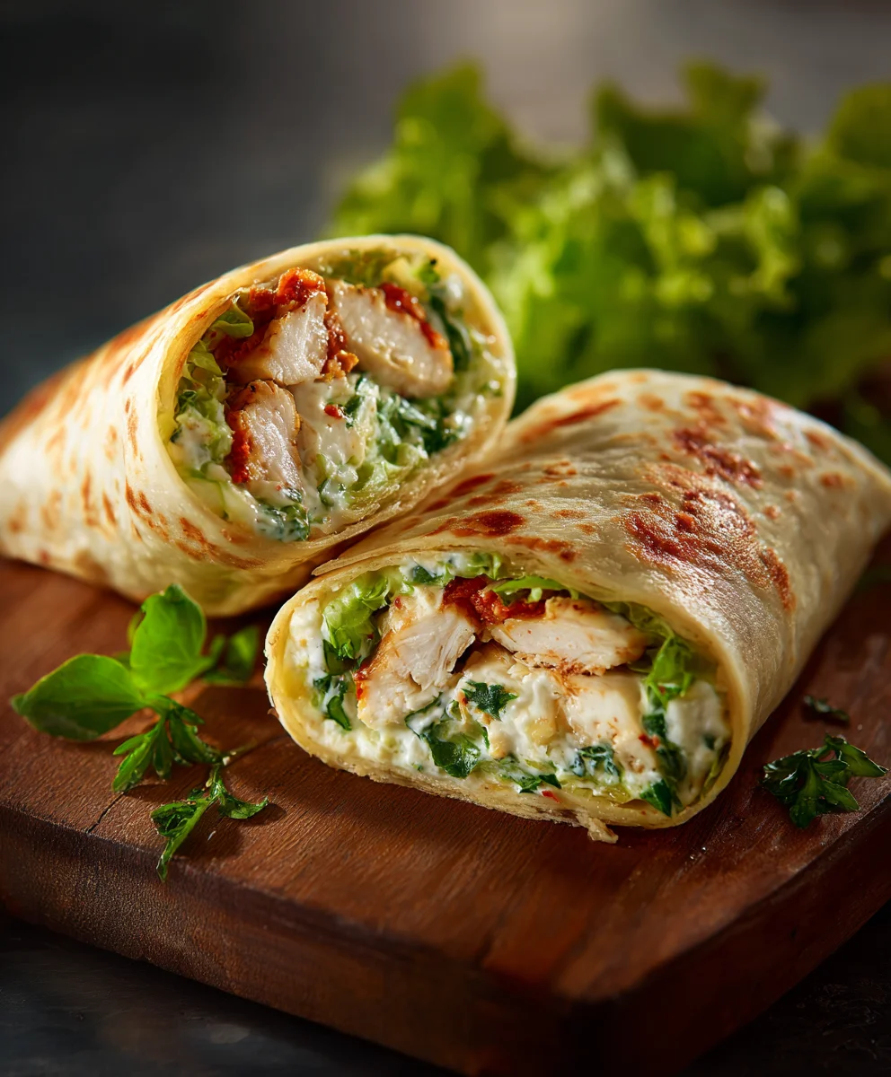 Delicious Cheesy Garlic Chicken Wraps for Easy Meals