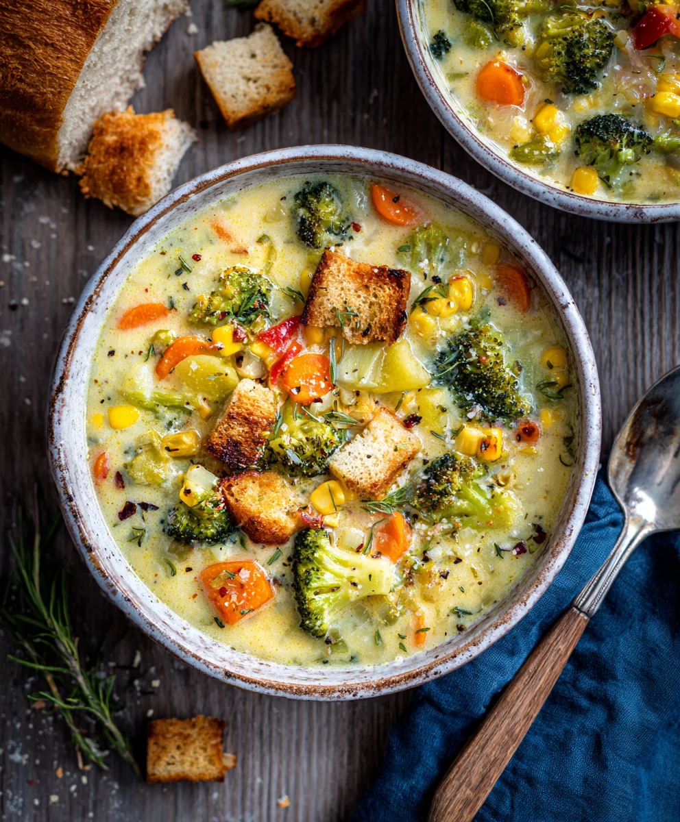 Cozy One Pot Creamy Vegetable Soup - Quick & Comforting!