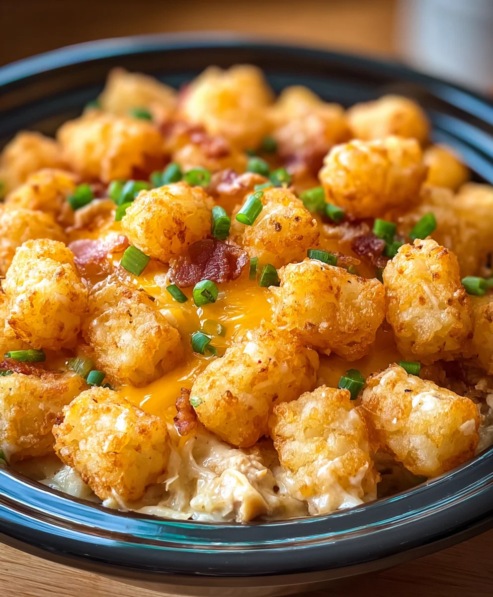 Crockpot Chicken Tater Tot Casserole