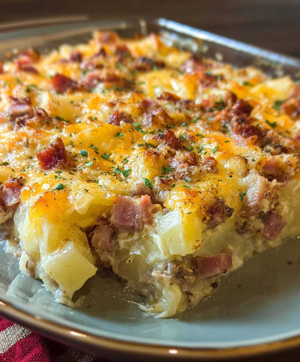 Easy Cheesy Beef Ham Potato Casserole: Perfect Family Meal