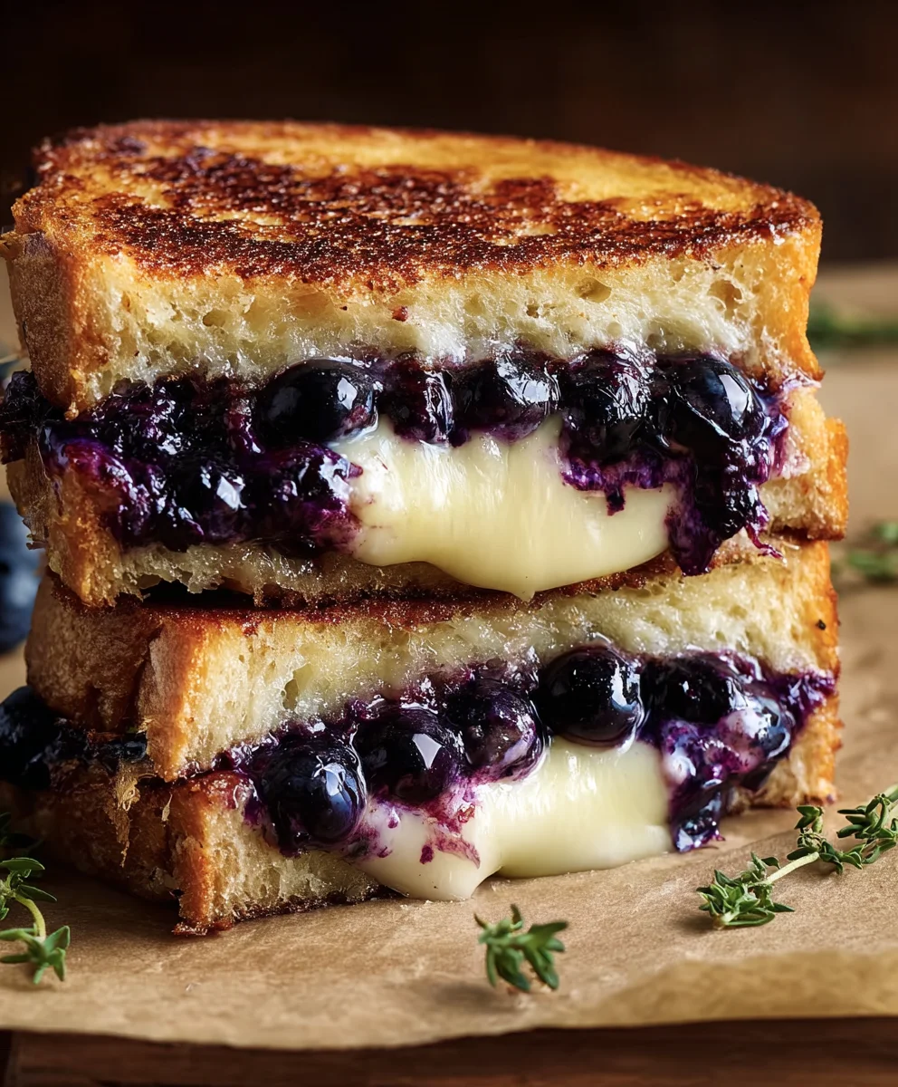 Blueberry White Cheddar Grilled Cheese: Sweet & Savory!