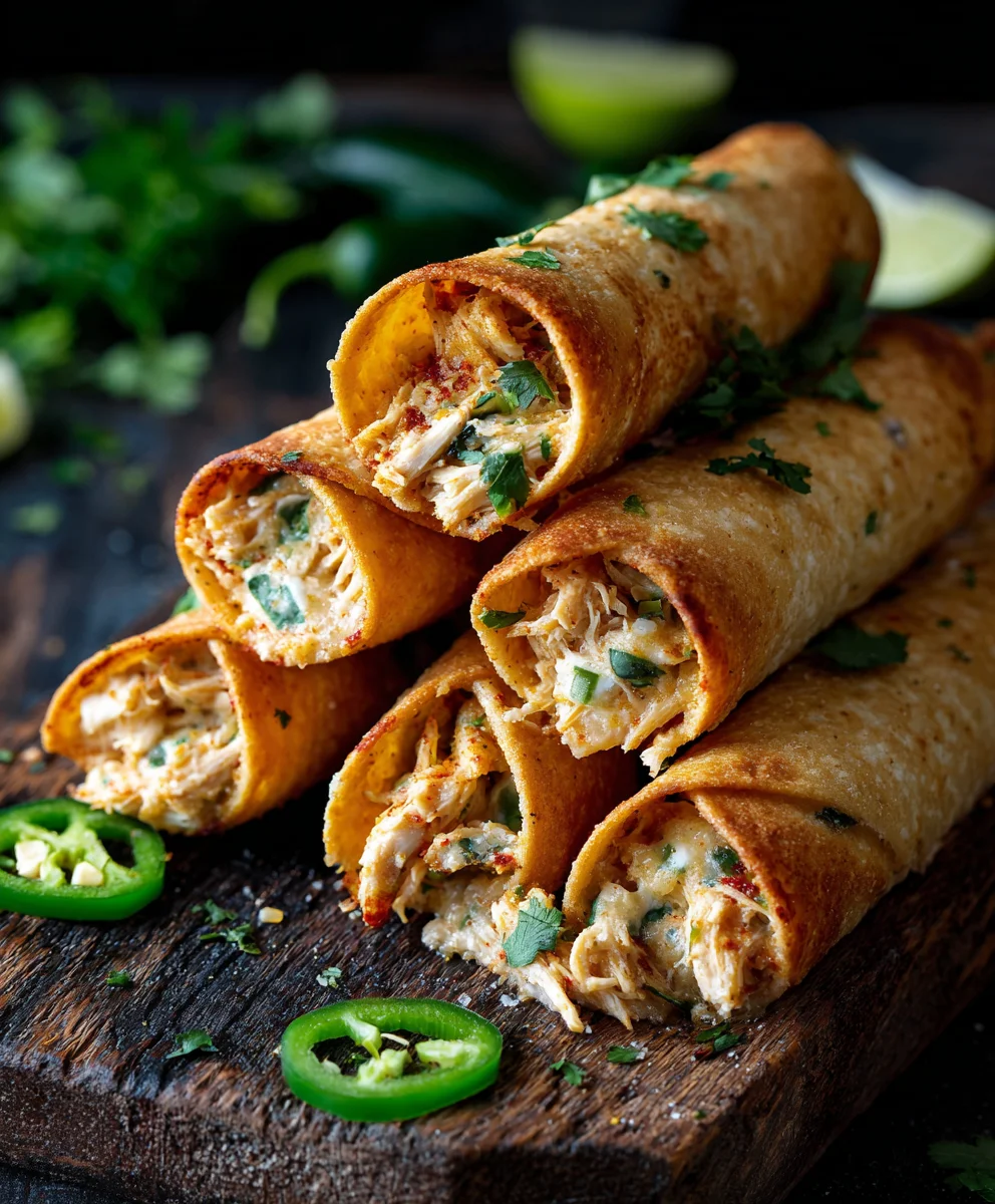 Jalapeno Popper Chicken Taquitos: Crispy, Cheesy & Easy!