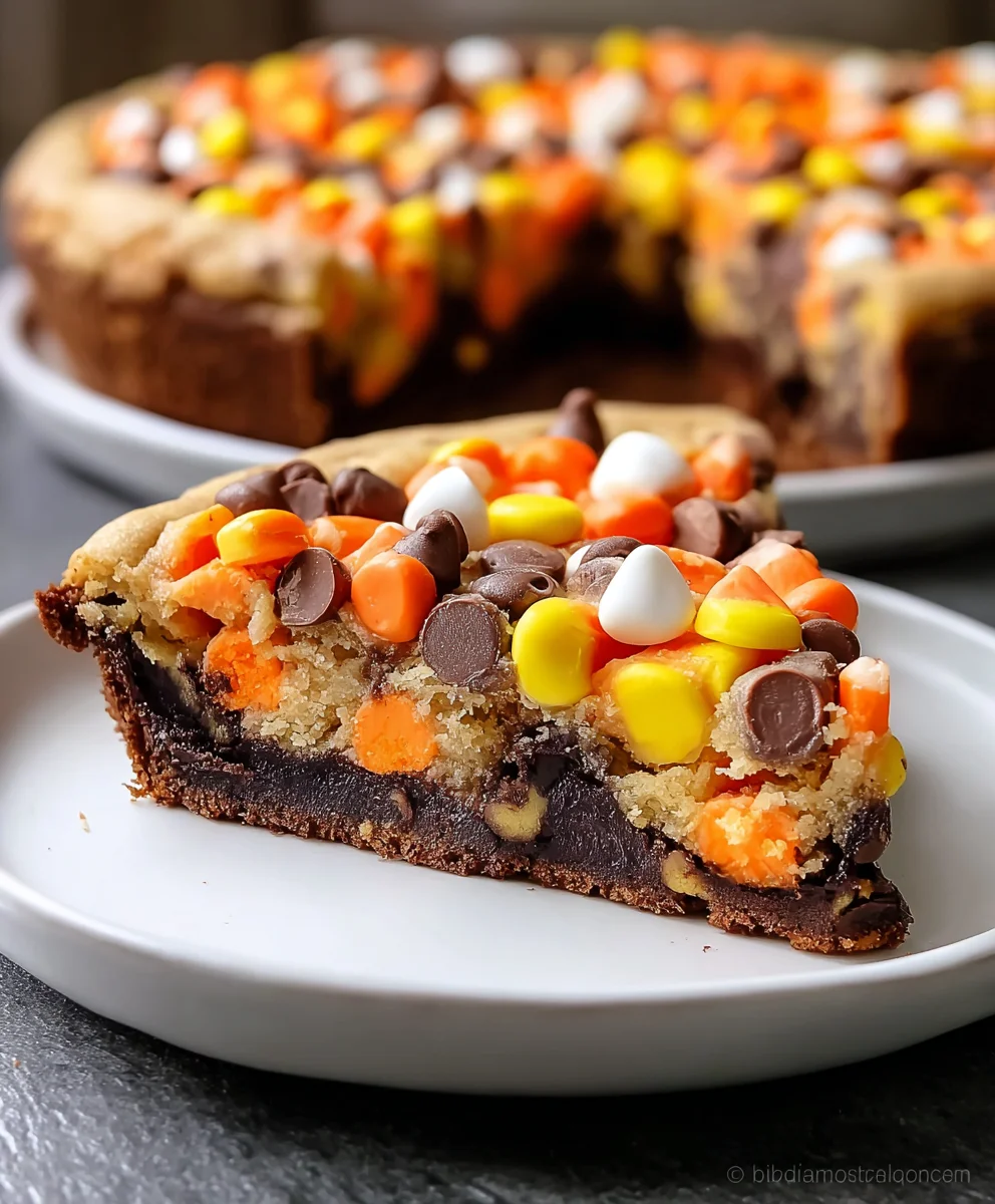 Best Candy Corn Chocolate Chip Cookie Cake Recipe