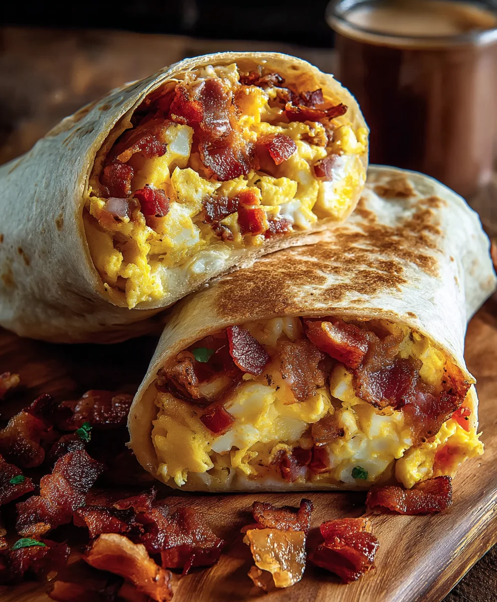 Ultimate Beef Bacon Egg Cheese Breakfast Burrito