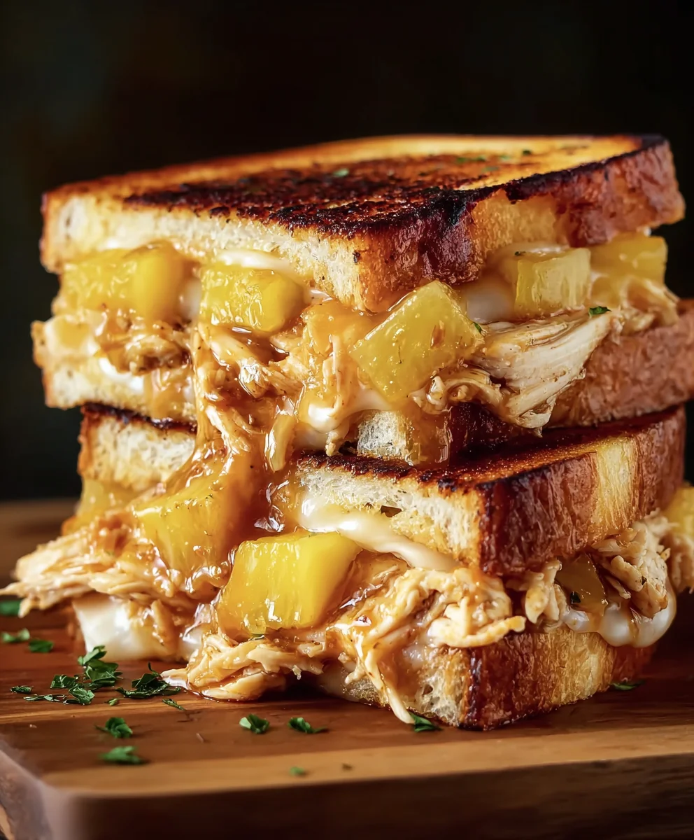 BBQ Chicken Pineapple Grilled Cheese Bliss