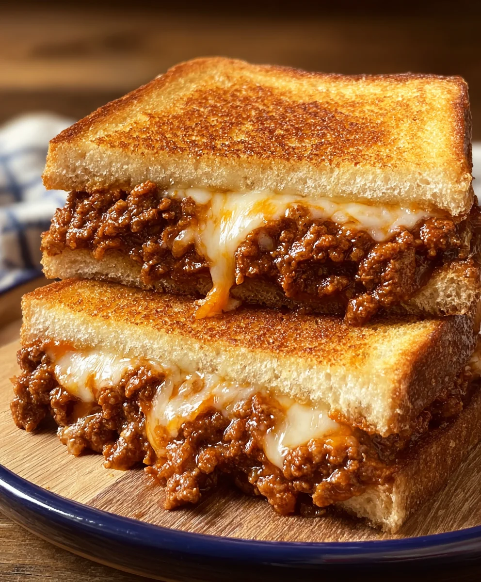 Sloppy Joe Grilled Cheese- Ultimate Comfort Food Mashup