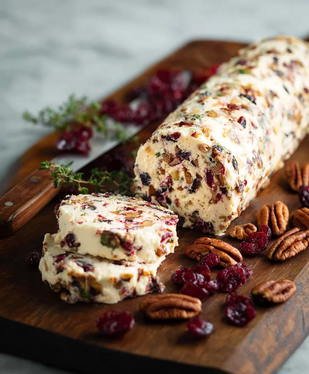 Cranberry Pecan Cheese Log-Easy Appetizer Recipe