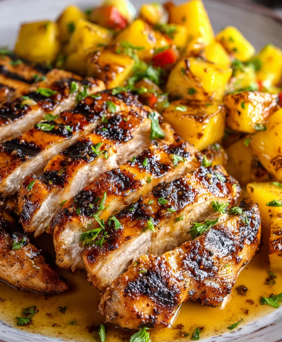 Grilled Mango Pineapple Chicken-Sweet & Tangy Recipe