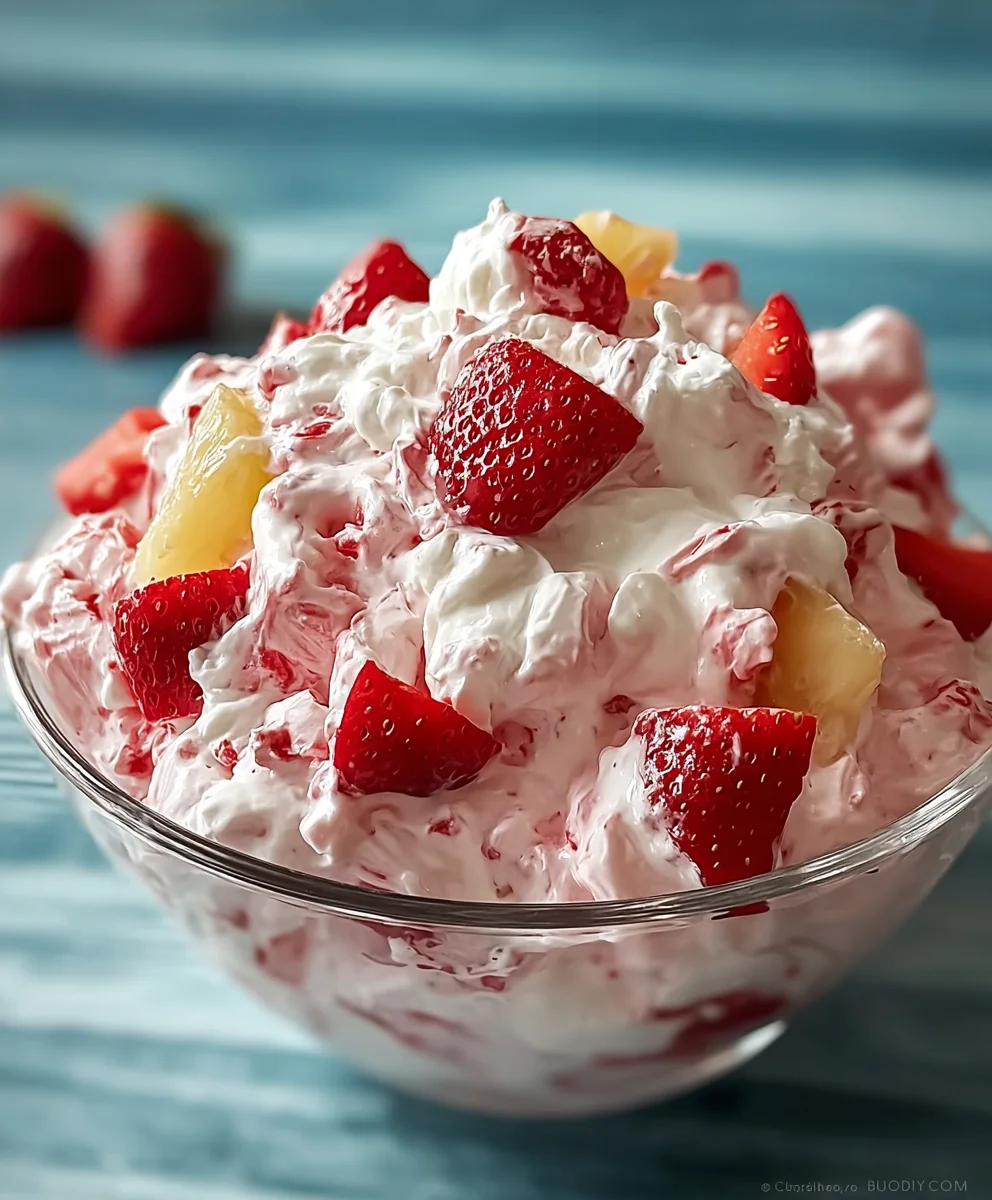 Easy Strawberry Fluff Salad Recipe- Sweet & Creamy Treat