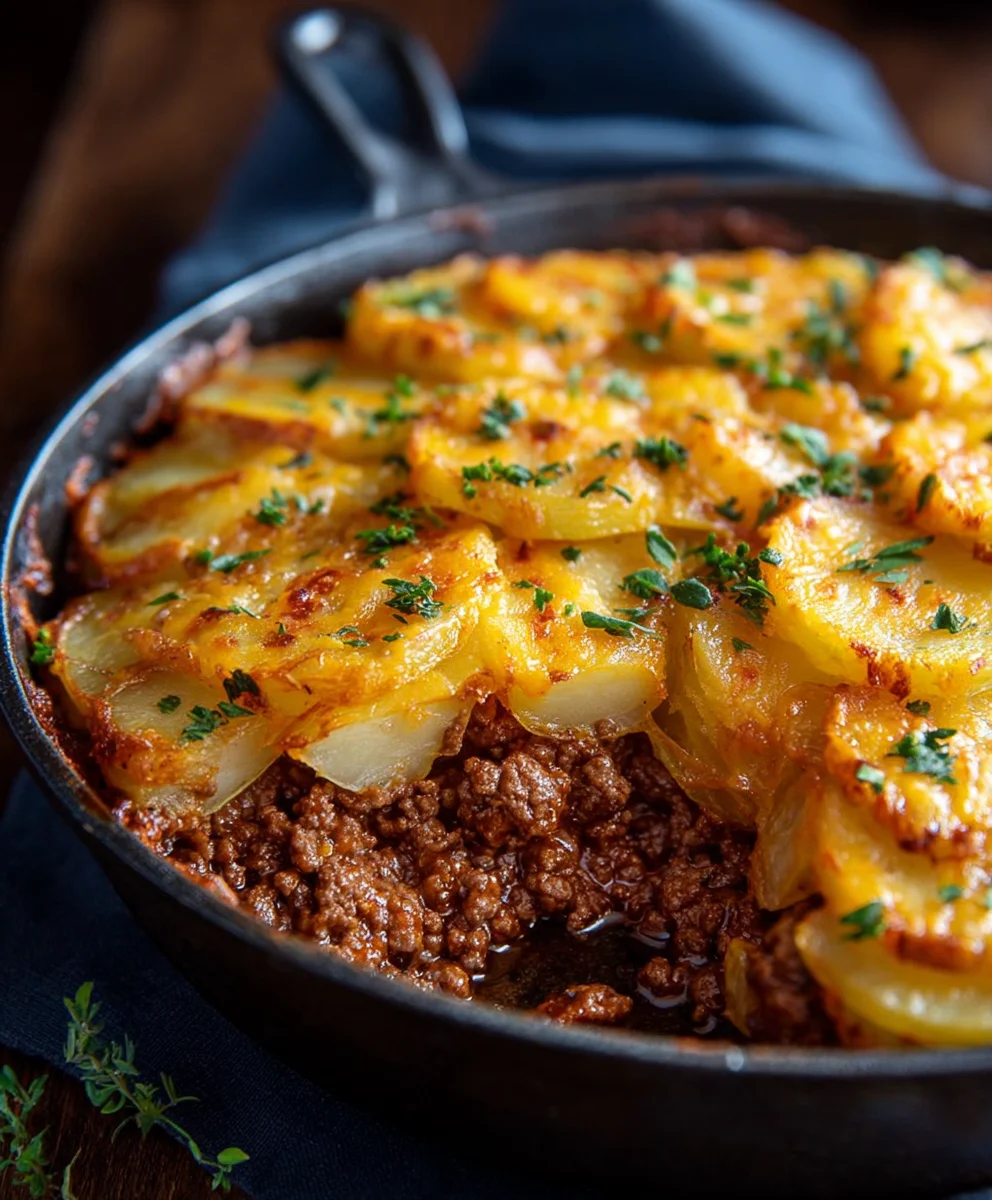 Cheesy Ground Beef and Potatoes Easy Recipe