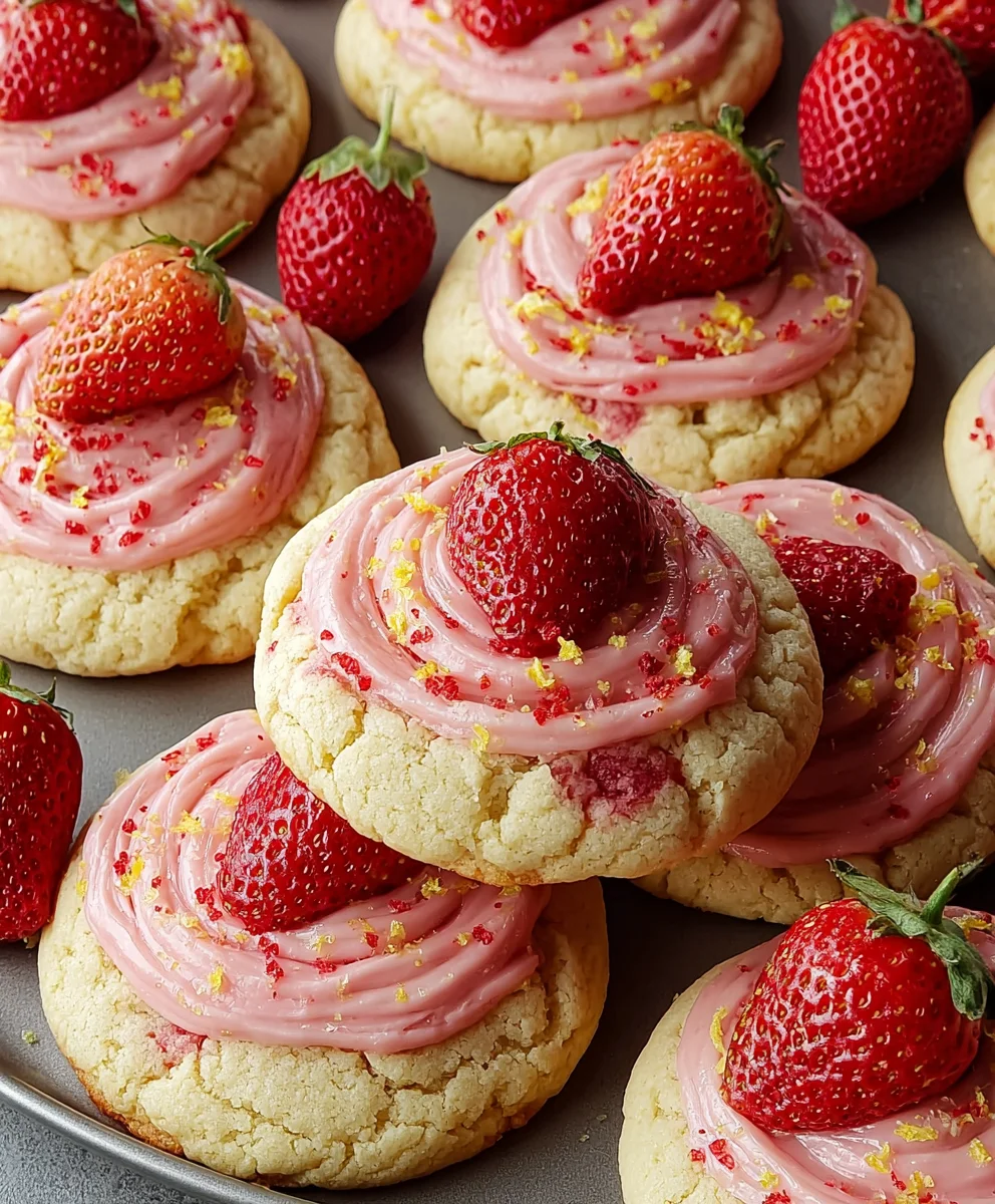 Tangy Strawberry Lemonade Cookies - Bright & Cheerful