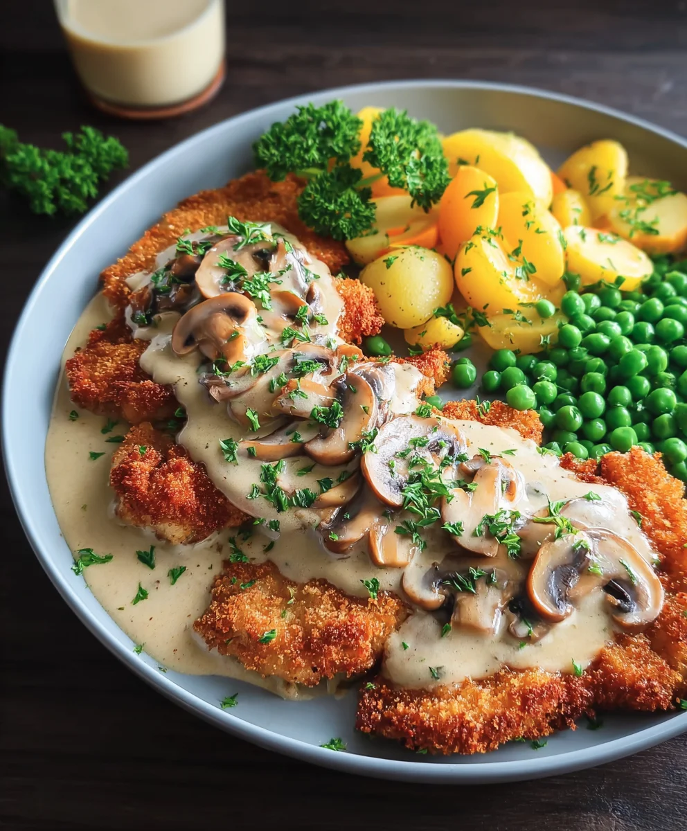 Creamy Mushroom Beef Schnitzel - Delicious & Easy