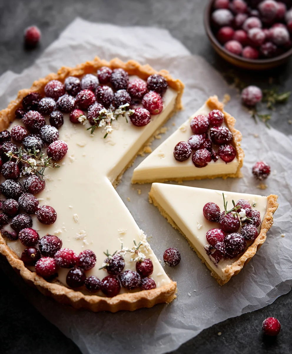 White Chocolate Cranberry Tart-Easy Festive Dessert