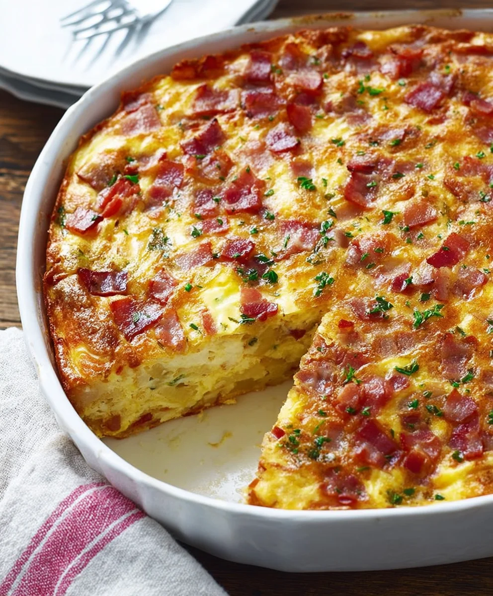 Beef Bacon Potato Egg Casserole-Easy Breakfast