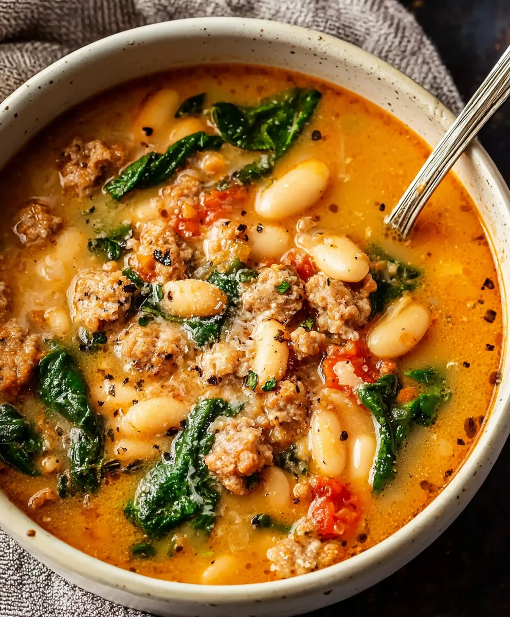 Hearty Italian Beef Sausage White Bean Soup Recipe