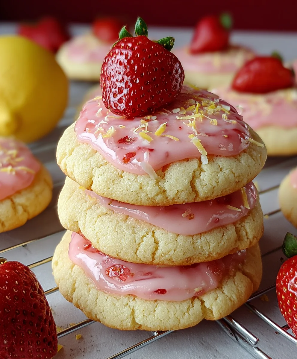 Tangy Strawberry Lemonade Cookies - Bright & Cheerful