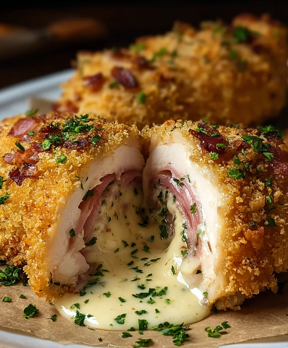 Easy Baked Chicken Cordon Bleu- Beef & Swiss