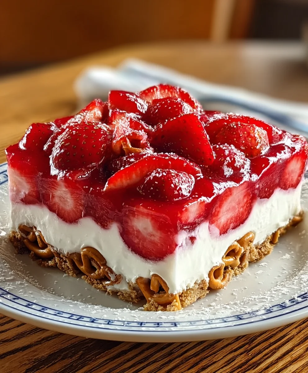 Sweet Strawberry Pretzel Salad Recipe - Easy Dessert