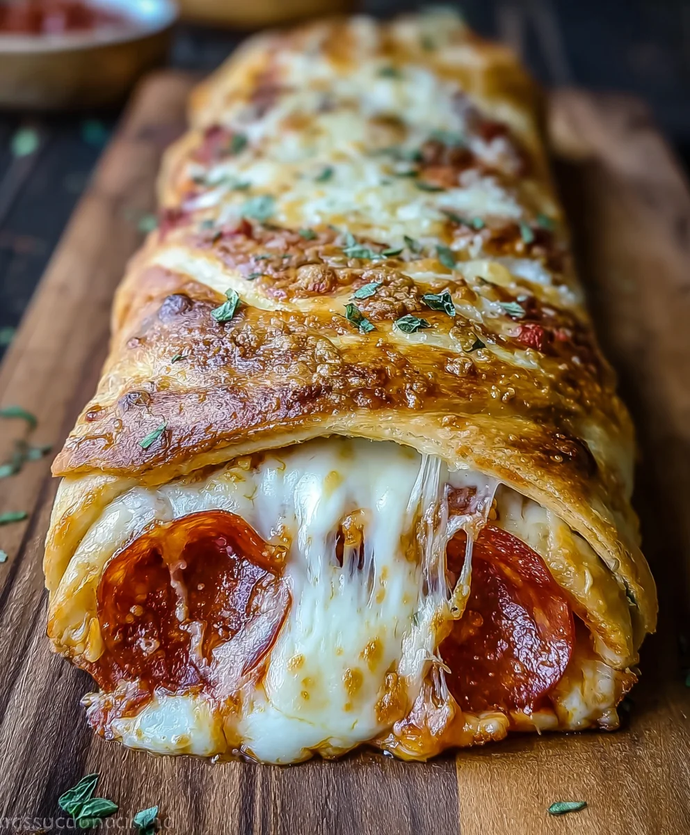 Cheesy Beef Pepperoni Stromboli Recipe- Easy Dinner