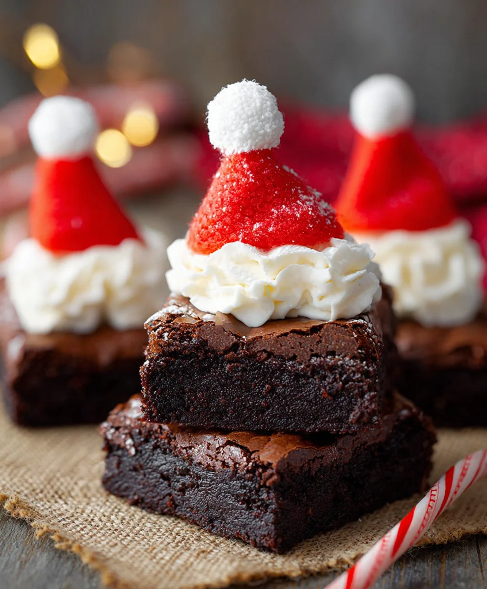Santa Hat Brownies-Festive Holiday Treat