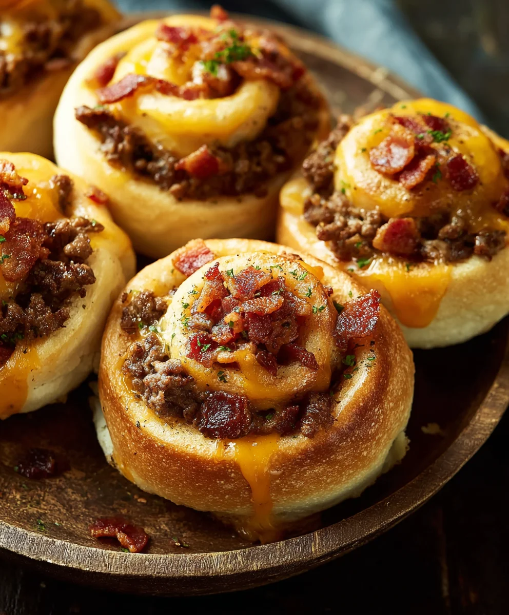 Beef Bacon Cheeseburger Rolls: Mini Burgers, Big Flavor!